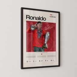 Cristiano Ronaldo Portugal Football Poster, Cr7 Stats Wall Art, Soccer Print, Legend Fan Gift - thumbnail 2
