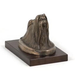 Maltanese Dog, Dog Wooden Base Statue, Limited Edition, Artdog - thumbnail 1