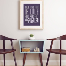 1 John 418 Typography Print 8x10 Scripture Bible Verse Faith Word Art Subway - thumbnail 2