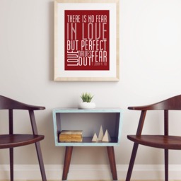 1 John 418 Typography Print 8x10 Scripture Bible Verse Faith Word Art Subway - thumbnail 3