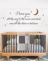 I Love You All The Way Lettering Wall Decal, Words - thumbnail 3