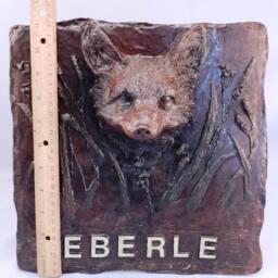 Original Handmade Solid Bronze Metal Sculpture~ Wall Plaque~Fox in A Field~Personalized~Customized With Your Name~Wall Hanging - thumbnail 2