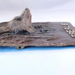 Original Handmade Solid Bronze Metal Sculpture~ Wall Plaque~Fox in A Field~Personalized~Customized With Your Name~Wall Hanging - thumbnail 3