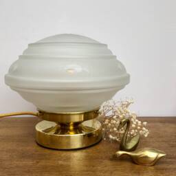Vintage Frosted Glass Globe Table Lamp - thumbnail 1