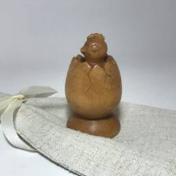 "Hand Carved Wooden Figurine ""Chicken in The Egg" - thumbnail 2