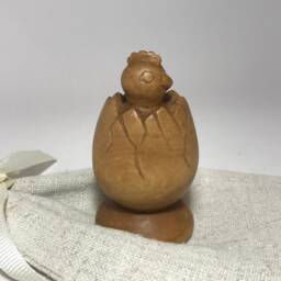"Hand Carved Wooden Figurine ""Chicken in The Egg" - thumbnail 3