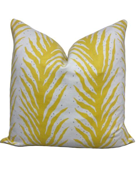 Schumacher Creeping Fern Slumber Yellow Cushion Cover Pillow Double Sided - image 1