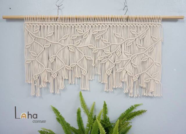 Window Valances, Treatment, Macrame Banner, Kitchen Valance, Roman Shade, Curtain, Headboad Wall Hanging, Bedroom Decor - image 1