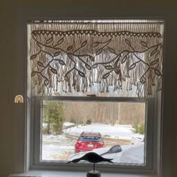 Window Valances, Treatment, Macrame Banner, Kitchen Valance, Roman Shade, Curtain, Headboad Wall Hanging, Bedroom Decor - thumbnail 2