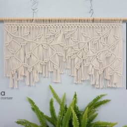 Window Valances, Treatment, Macrame Banner, Kitchen Valance, Roman Shade, Curtain, Headboad Wall Hanging, Bedroom Decor - thumbnail 3