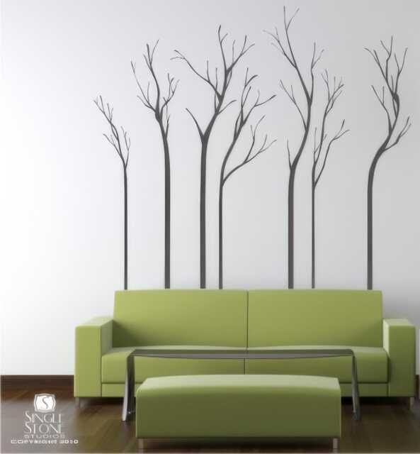 Tree Wall Decals - A Walk in The Woods Vinyl Stickers Art Custom Home Decor - image 1