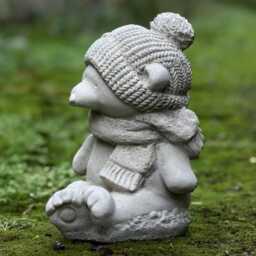 Cute Stone Winter Bear Statue Concrete Garden & Home Decoration Cement Teddy With Scarf Hat Outdoor Animal Ornament Bear Lover Gift - thumbnail 4