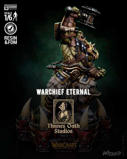 Warchief Eternal - Orc Shaman Warrior Medieval Fantasy Thrall Resin Figure 16K - image 1