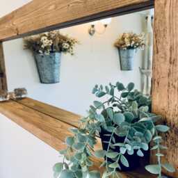 Solid Wood Mirror - English Oak Wax Finish, Farmhouse Decor - thumbnail 2