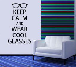 Keep Calm Artwork, Glasses Wall Decal, Optical Decor, Optometrist Gifts, Optometry Design, Funny Office Art - thumbnail 1
