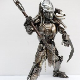 Scrap Metal Predator Sculpture, Handmade Recycled Art, One-Of-A-Kind Father Day Gift For Him - thumbnail 2