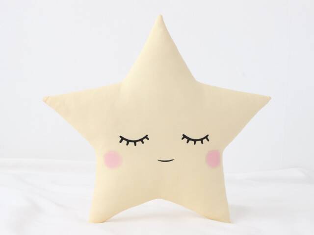 Pale Yellow Star Cushion For Nursery Decor, Dreamy Baby Pillow Shower Gift Idea Boy Girl Gender Neutral Kids Room Children Bed Teepee - image 1