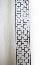 Linen Curtain Drape, Custom Curtains, Off White Grey Lattice Embroidered Heat Blocking Door Curtains