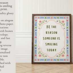 Smiling Today Quotation Print, Girls Teenager Wall Art Poster - thumbnail 4