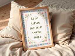 Smiling Today Quotation Print, Girls Teenager Wall Art Poster - thumbnail 1
