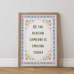 Smiling Today Quotation Print, Girls Teenager Wall Art Poster - thumbnail 3