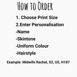 Personalised Midwife Print, Student Graduation Gift, Student Gift, Thank You Gift - thumbnail 3