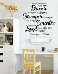 You Are Braver Than Believe, Pooh Quote Decal, Wall Decal Winnie The Quote, Quotes Sticker - thumbnail 2