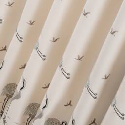 Crane Bird Embroidered Curtains White Living Room Or Bedroom Panels - thumbnail 3