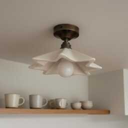 Handmade Flush Mount Ceiling Light Sculptural Plaster Lamp - thumbnail 2