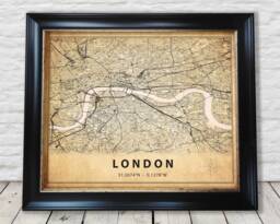 London Vintage Map Style Print - Special Memories, Perfect Gift Exceptional Quality 230Gsm Unframed Framed Free Standard Delivery - thumbnail 1