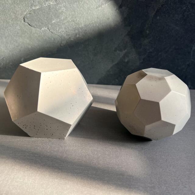 Concrete Sculpture, Geometric Decor, Cement Modern Garden Ornament, Shelf Bookend, Office Gift - image 1