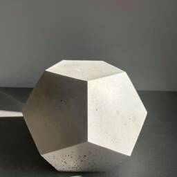 Concrete Sculpture, Geometric Decor, Cement Modern Garden Ornament, Shelf Bookend, Office Gift - thumbnail 3