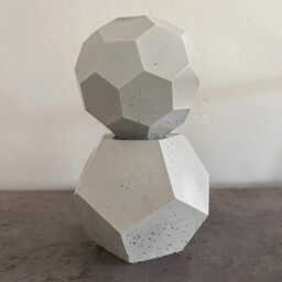 Concrete Sculpture, Geometric Decor, Cement Modern Garden Ornament, Shelf Bookend, Office Gift - thumbnail 2