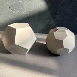 Concrete Sculpture, Geometric Decor, Cement Modern Garden Ornament, Shelf Bookend, Office Gift - thumbnail 1