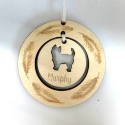 Personalised Westie West Highland Terrier Wood Hanging Decoration Dog Tree Ornament Xmas Gift First Christmas Custom Bauble Remembrance - thumbnail 3