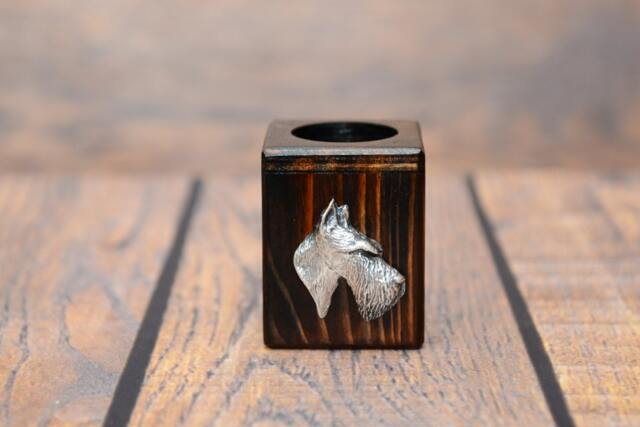 Scottish Terrier - Wooden Candlestick With Dog, Souvenir, Decoration, Limited Edition, Collection - image 1