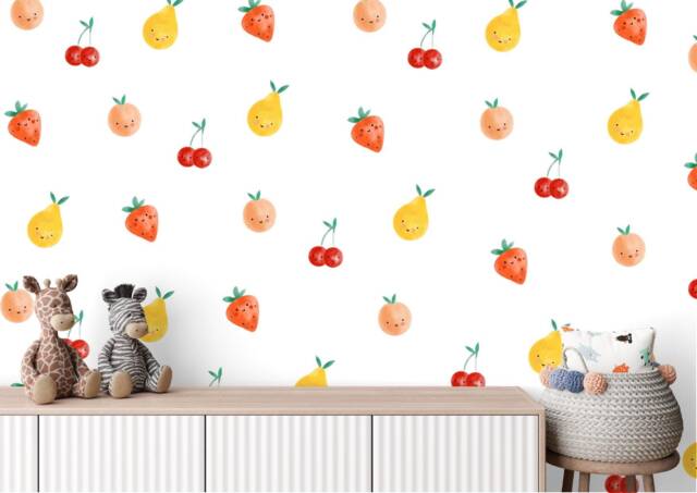 Watercolor Fruit Wall Decals Removable Nursery Stickers - image 1