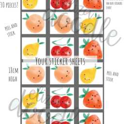Watercolor Fruit Wall Decals Removable Nursery Stickers - thumbnail 2