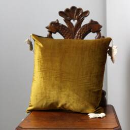 Needlepoint Cushion Handmade Victorian With An Antique Tapestry Fox Gloves & French Crochet Trim - thumbnail 4