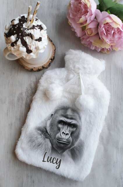 Personalised Gorilla Sketch Gifts, Cushion, Tote, Mug, Hot Water Bottle, Clock - image 1