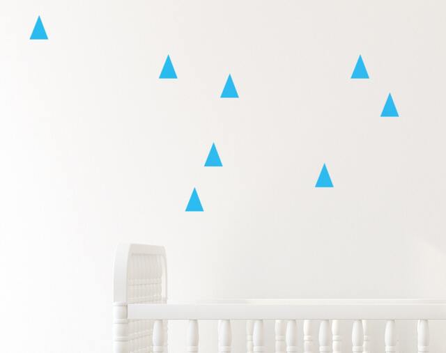 Triangle Blue - Light, Royal Or Teal Wall Decals Decor Stickers Nursery Baby Boy Modern & Scandinavian - image 1