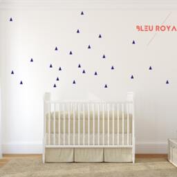 Triangle Blue - Light, Royal Or Teal Wall Decals Decor Stickers Nursery Baby Boy Modern & Scandinavian - thumbnail 3