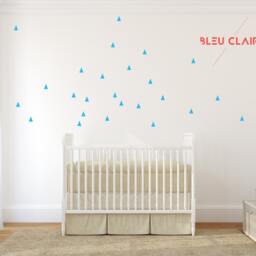 Triangle Blue - Light, Royal Or Teal Wall Decals Decor Stickers Nursery Baby Boy Modern & Scandinavian - thumbnail 2