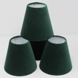 Small Candle Clip Wall Tapered Lampshade Lightshade Forest Green Velvet - thumbnail 3