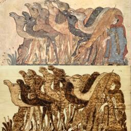 Camel Woodburned Wall Art Hariri's Maqamat Scene - thumbnail 4