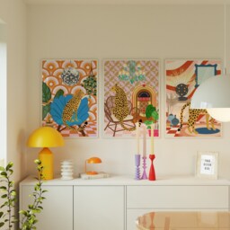 Retro Interior Disco Leopard Print 3 - Ball Print, Disco, Funky Interior, Bohemian, Colouful Groovy 70S Poster - thumbnail 3