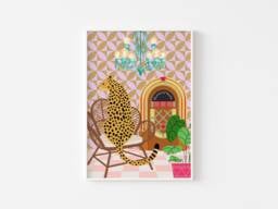Retro Interior Disco Leopard Print 3 - Ball Print, Disco, Funky Interior, Bohemian, Colouful Groovy 70S Poster - thumbnail 1