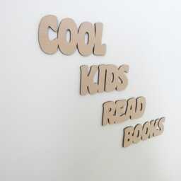 Cool Kids Read Books - Reading Corner Quote Children's Bedroom Playroom Wall Art Accessory Wooden Nursery Decor Scandi Boho Groovy 80S - thumbnail 2