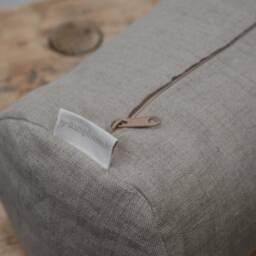 Natural Grey Linen Bolster Pillow, Roll Neck Grey Buckwheat 5'x20'/13x50cm Roll Pillow - thumbnail 2