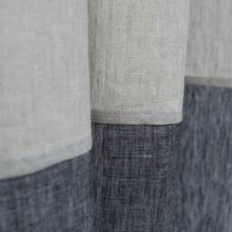 Two Tone Linen Curtain Panel Oatmeal & Black, Rod Pocket - thumbnail 3